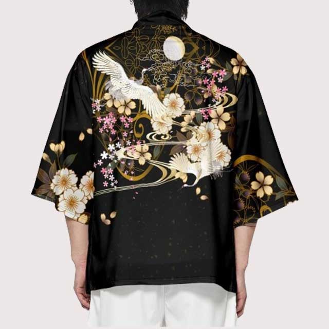 Black Floral Kimono Jacket | Eiyo Kimono