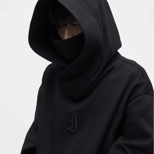 minimalist street hoodie with layered neckline and oversized silhouette for modern styling - Eiyo Kimono