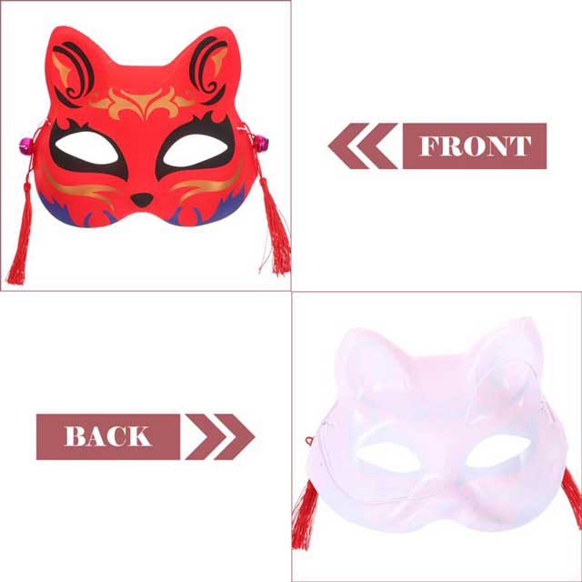 Red Kitsune Fox Mask | Eiyo Kimono