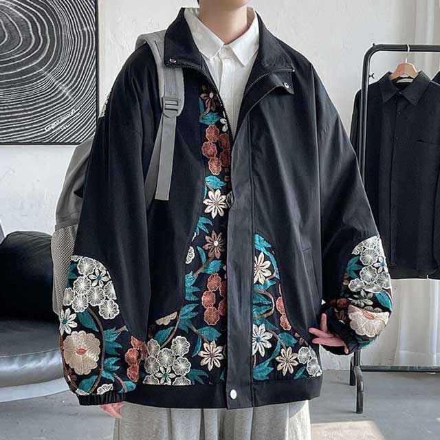 Embroidery Harajuku Bomber Jacket | Eiyo Kimono