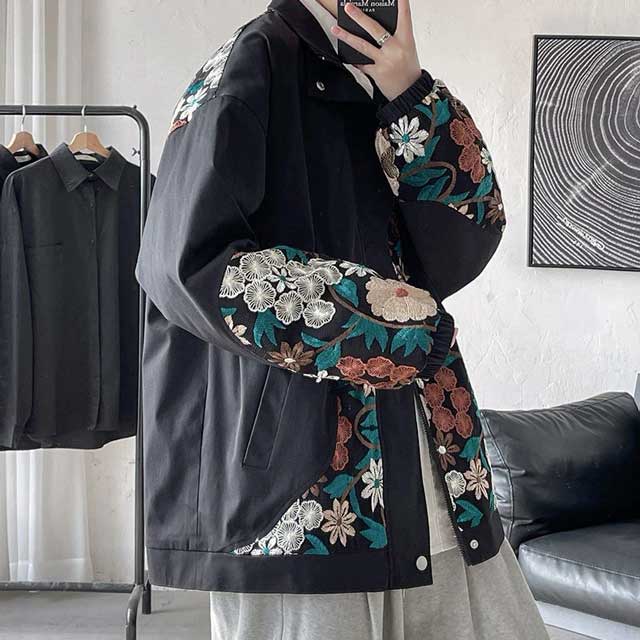 Embroidery Harajuku Bomber Jacket | Eiyo Kimono