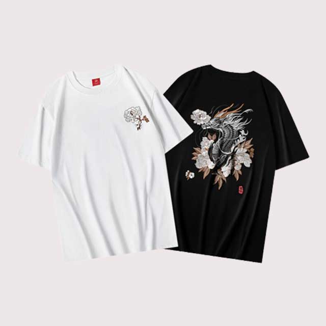 Embroidery Japanese T-Shirt | Eiyo Kimono