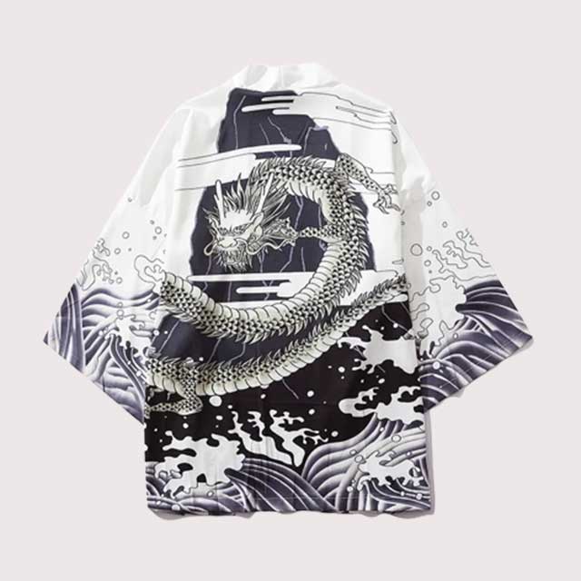 Bold tiger print Japanese kimono cardigan, relaxed fit modern layering piece- eiyo kimono