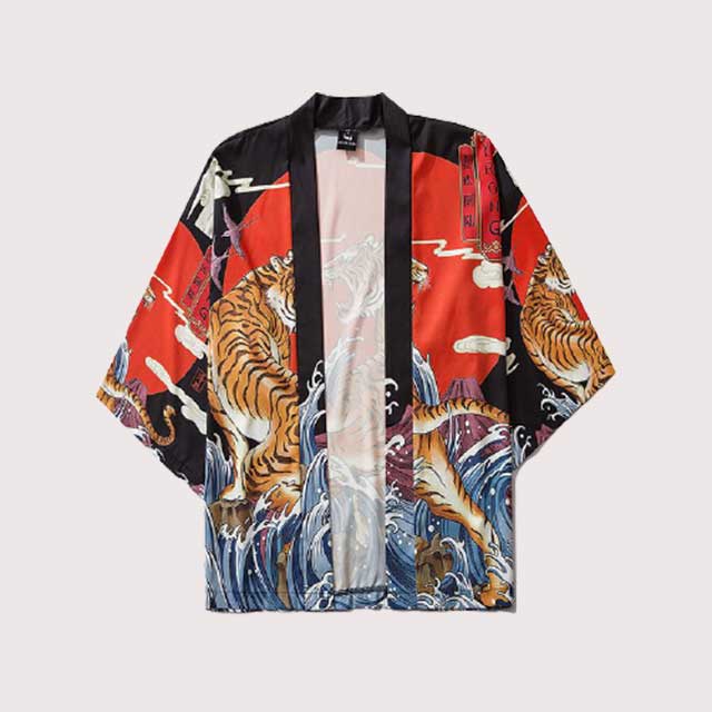 Black & Red Kimono Cardigan | Eiyo Kimono