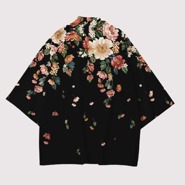 Black Floral Kimono