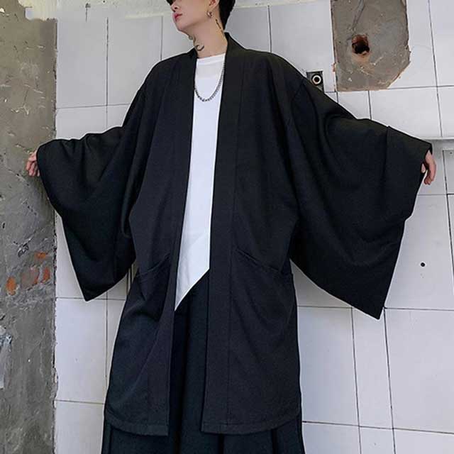 Long Black Kimono Cardigan | Eiyo Kimono