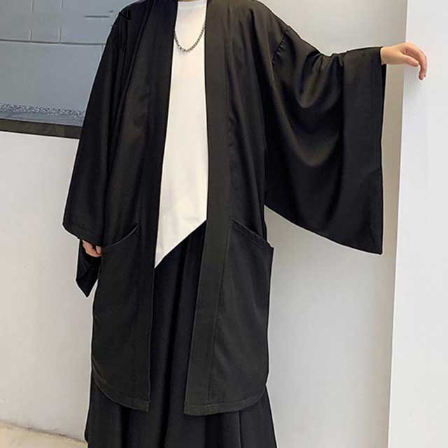 Long Black Kimono Cardigan | Eiyo Kimono