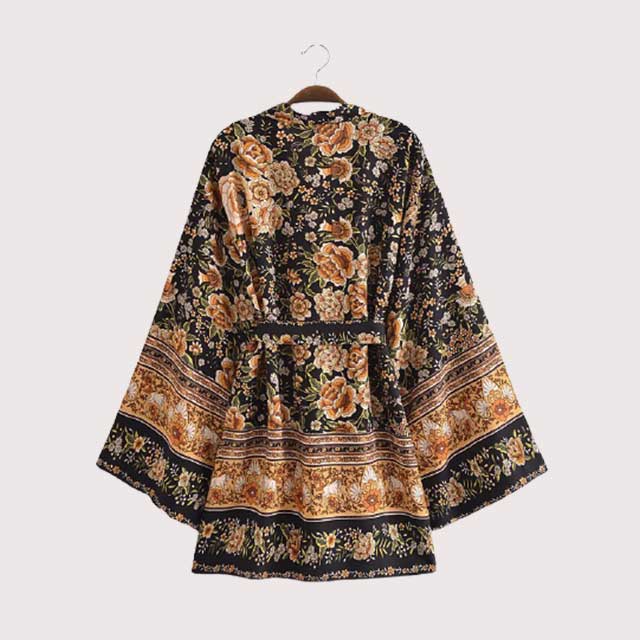 Black Kimono Robe | Eiyo Kimono