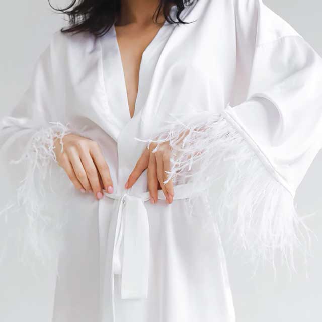 Black Satin Kimono Robe | Eiyo Kimono
