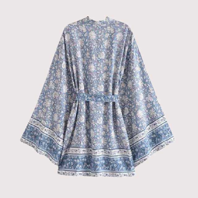 Light Blue Boho Kimono Cardigan | Eiyo Kimono