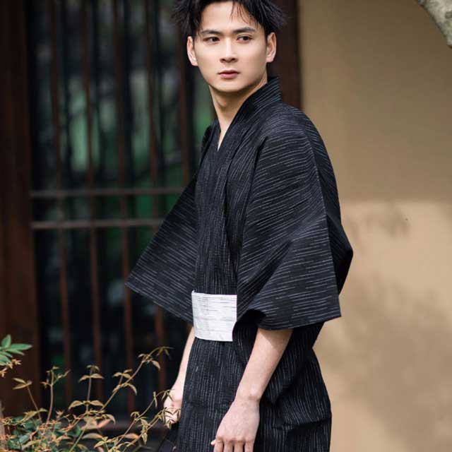 Black Cotton Yukata | Eiyo Kimono