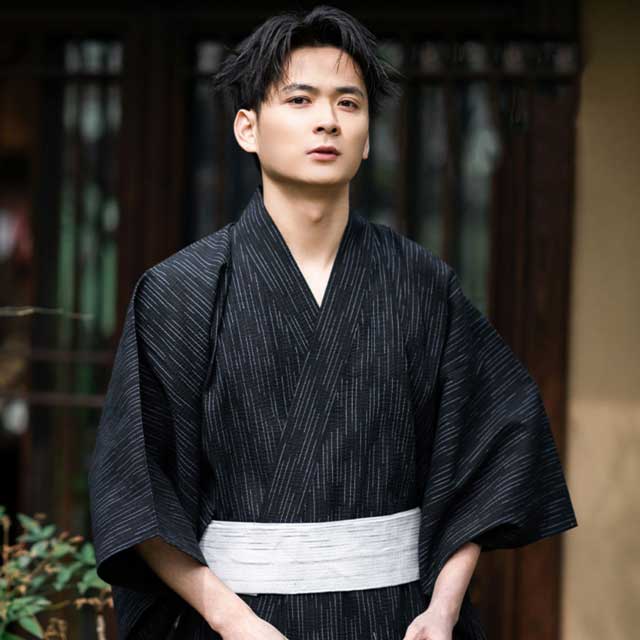 Black Cotton Yukata | Eiyo Kimono