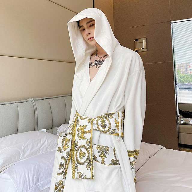 Hooded Japanese Bathrobe | Eiyo Kimono