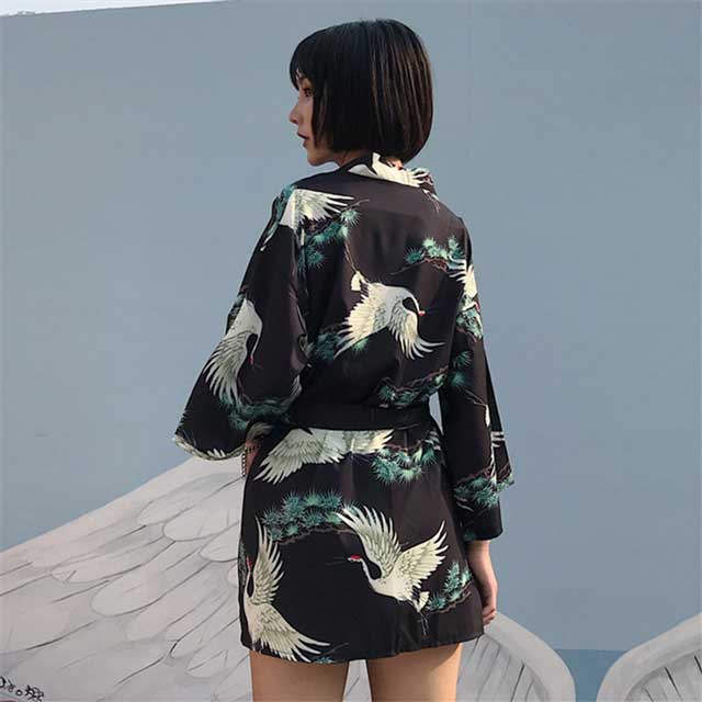 Japanese Crane Haori Jacket | Eiyo Kimono
