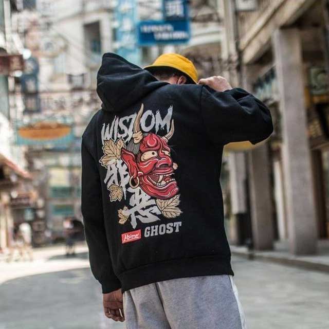 Oni Face Hoodie | Eiyo Kimono