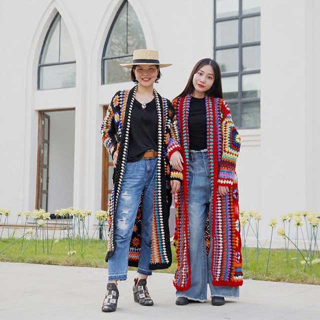 Japanese Long Knitting Cardigan Patterns | Eiyo Kimono