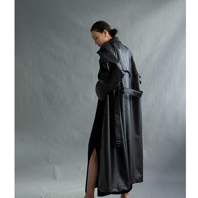 Faux Leather Japanese Trench Coat | Eiyo Kimono
