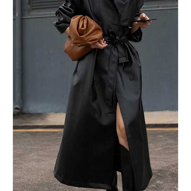 Faux Leather Japanese Trench Coat | Eiyo Kimono