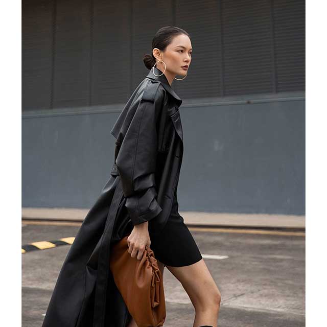 Faux Leather Japanese Trench Coat | Eiyo Kimono