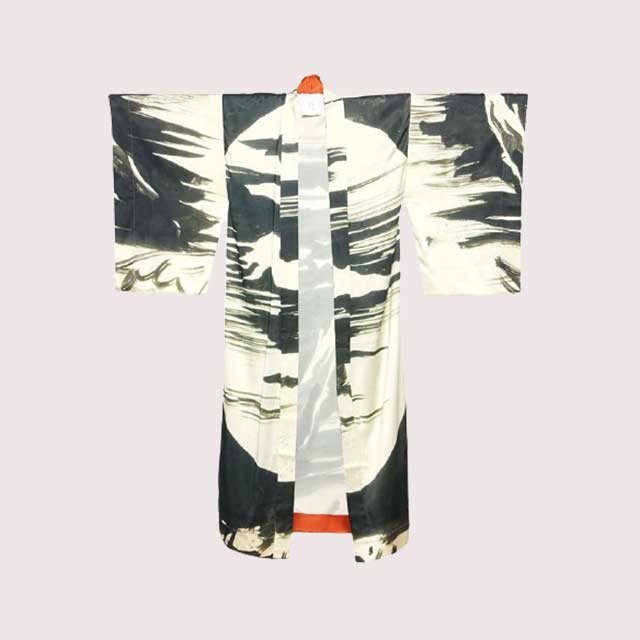 Satin Printed Kimono Dress | Eiyo Kimono