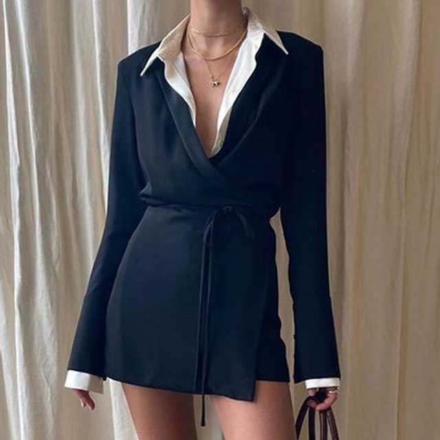 kimono wrap dress with deep V-neckline | Eiyo Kimono
