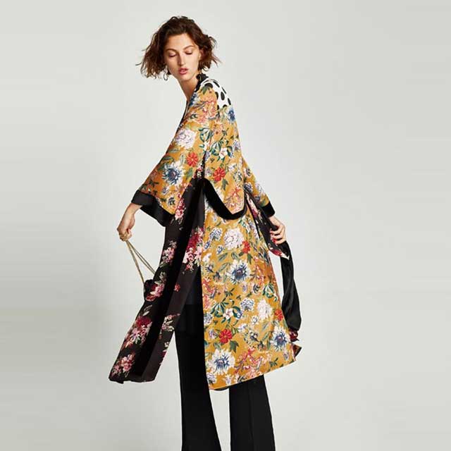 Long Floral Kimono Robe | Eiyo Kimono