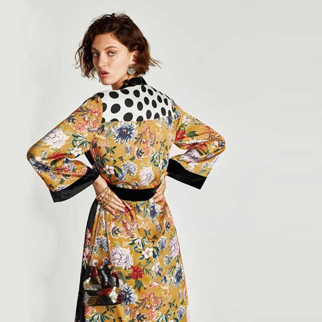 Long Floral Kimono Robe | Eiyo Kimono