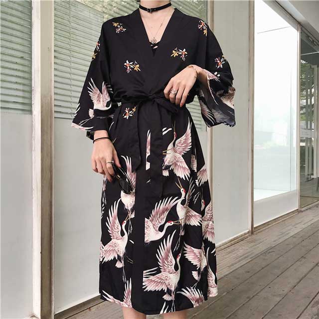 kimono dress modern Long Kimono