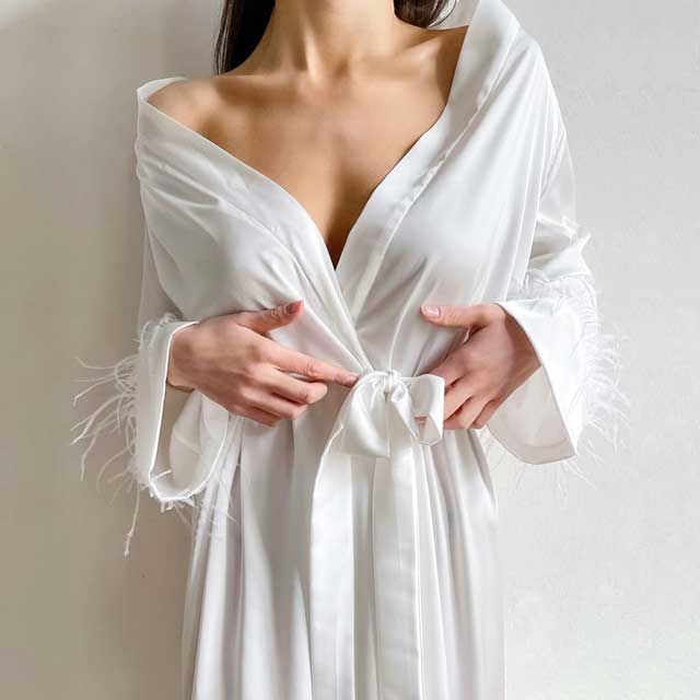 Long Satin Kimono Robe | Eiyo Kimono