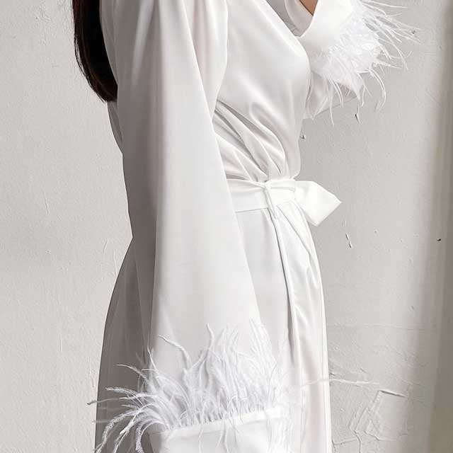 Long Satin Kimono Robe | Eiyo Kimono