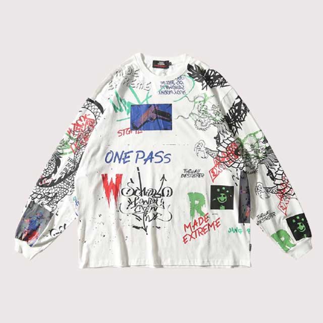 Black and White Long Sleeve T-Shirt