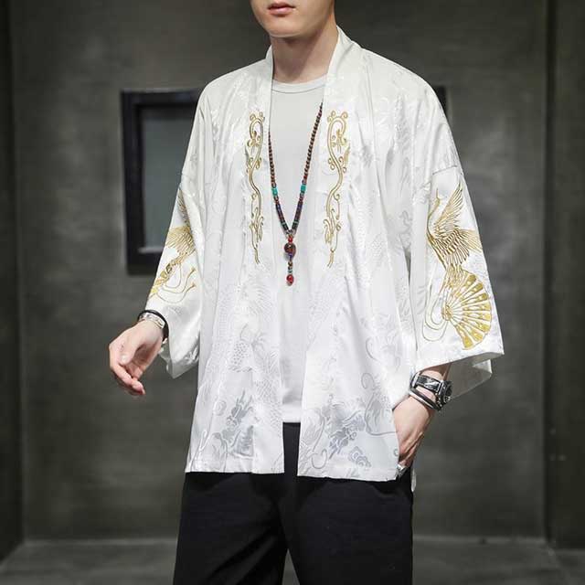 Men's Silk Kimono Cardigan Robe | Eiyo Kimono