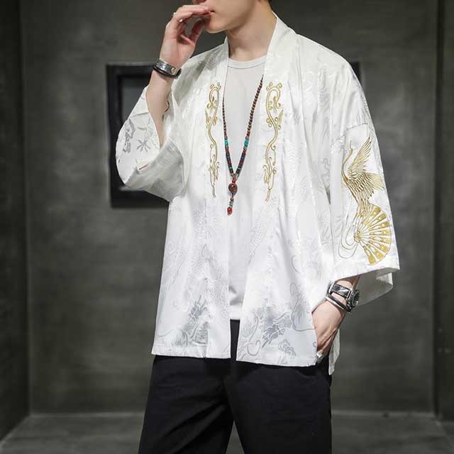 Men's Silk Kimono Cardigan Robe | Eiyo Kimono