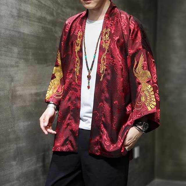 Men's Silk Kimono Cardigan Robe | Eiyo Kimono