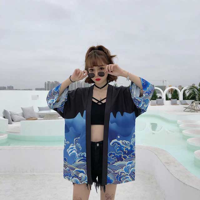 Ocean Waves Anime Haori | Eiyo Kimono