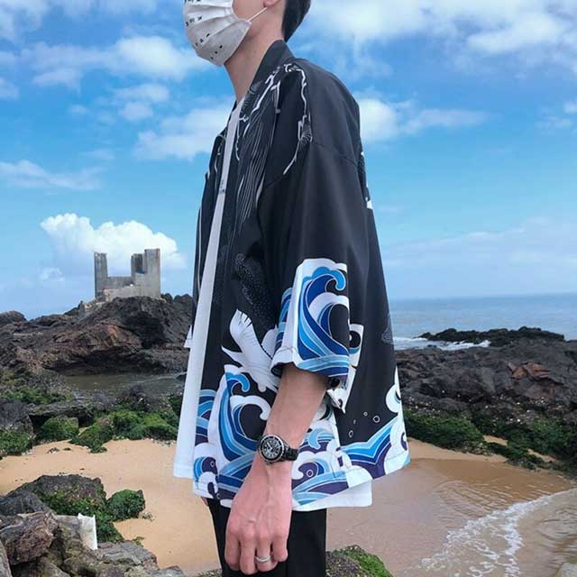 Ocean Waves Anime Jacket | Eiyo Kimono