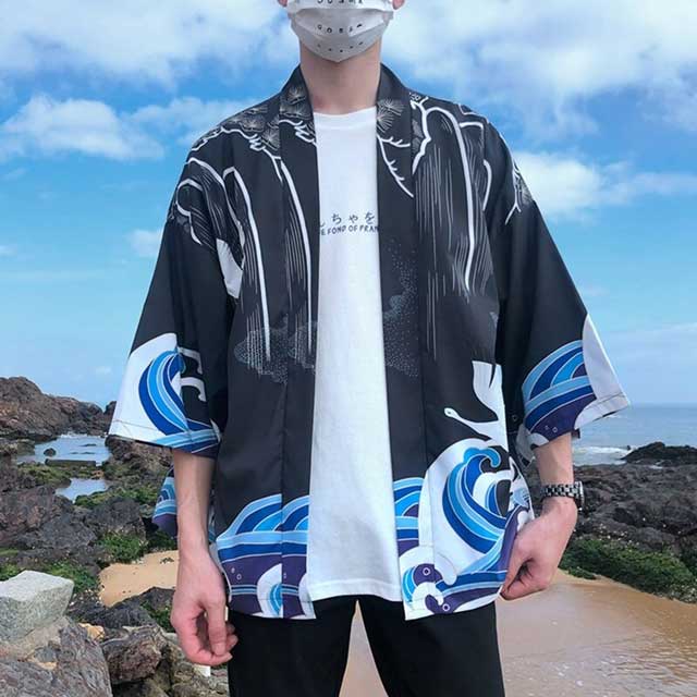 Ocean Waves Anime Jacket | Eiyo Kimono