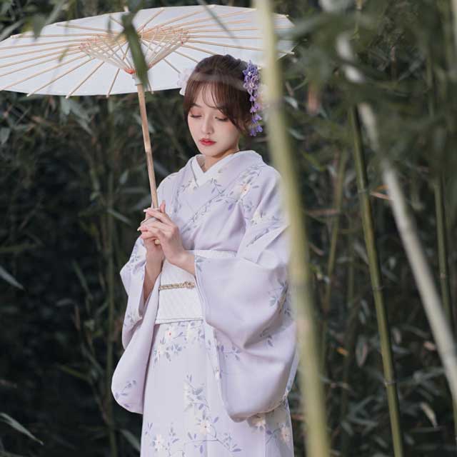 kimono dress purple Purple Flower Kimono Gown for Girls