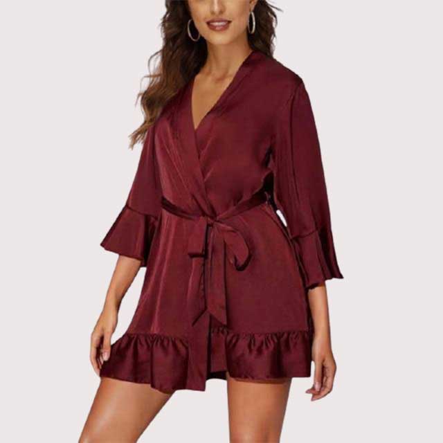 Short Silk Kimono Dressing Gown | Eiyo Kimono