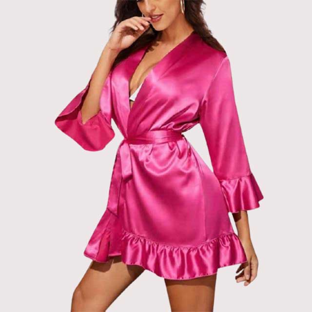 Short Silk Kimono Dressing Gown | Eiyo Kimono