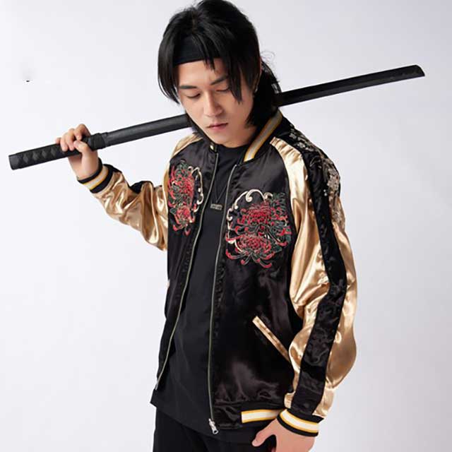 Geisha Embroidered Reversible Souvenir Jacket | Eiyo Kimono