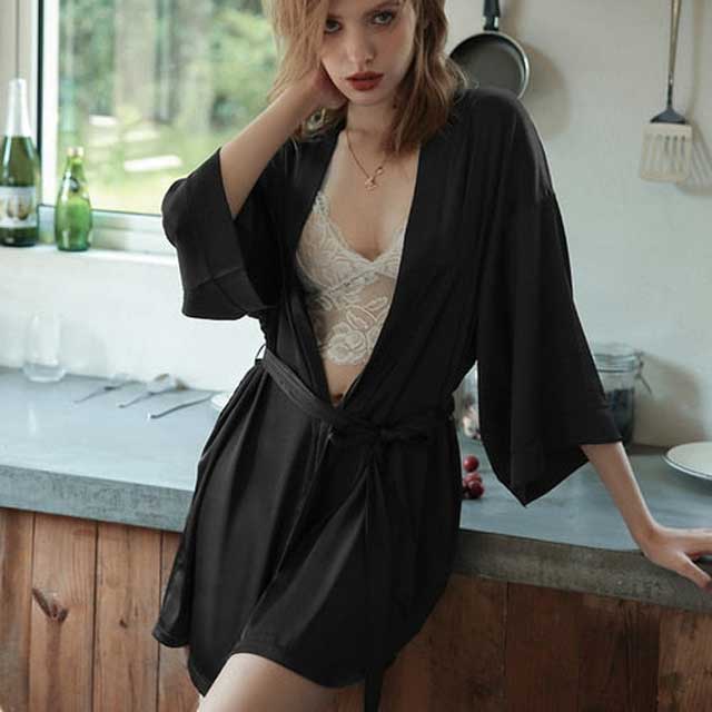 Women's Silk Kimono Robe | Eiyo Kimono