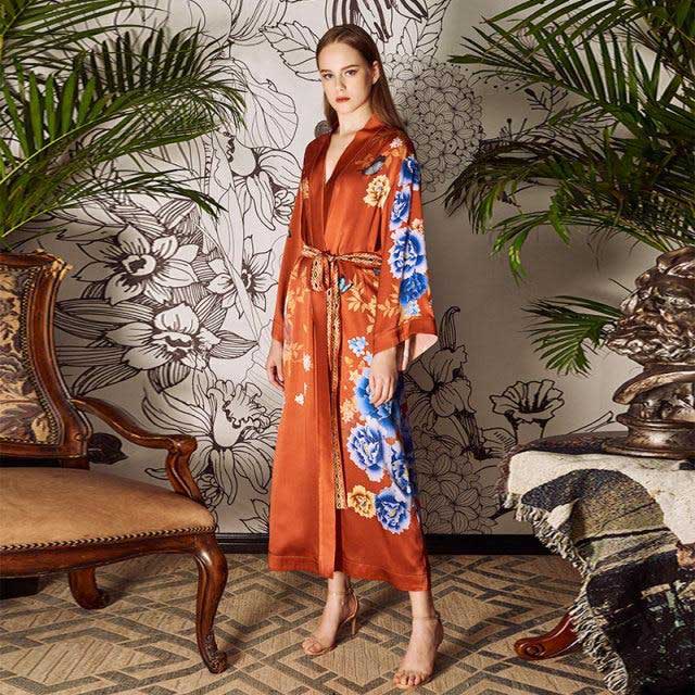 Women's Silk Kimono Robe | Eiyo Kimono