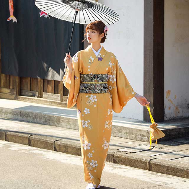 Japanese Yellow Kimono | Eiyo Kimono