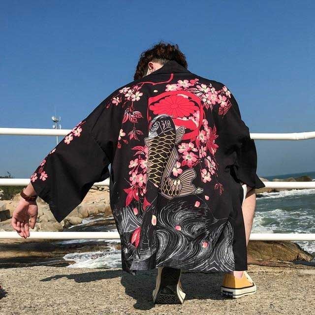 Modern Crane Kimono | Spirit of Japan Black / 4XL