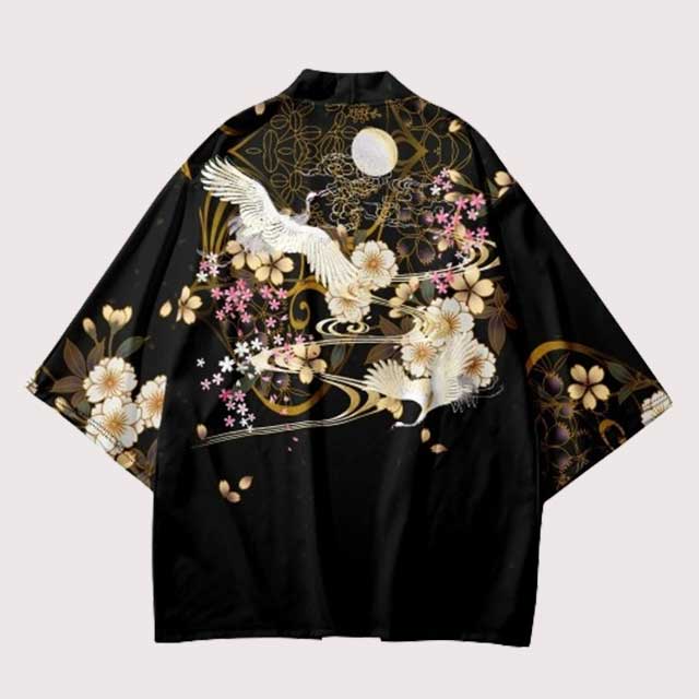 Black floral kimono jacket best sale