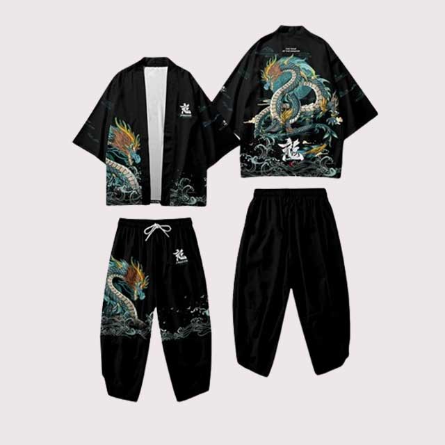 Green Kimono Two Piece Set | Eiyo Kimono
