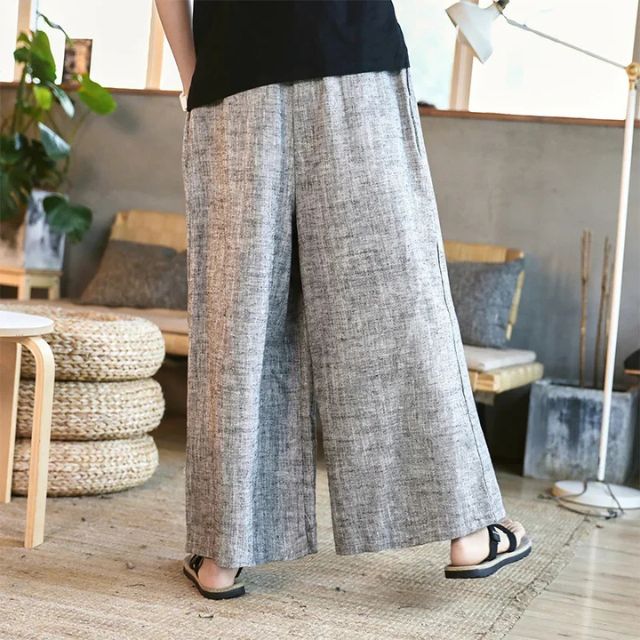 man wearing a wide-leg Hakama pants 