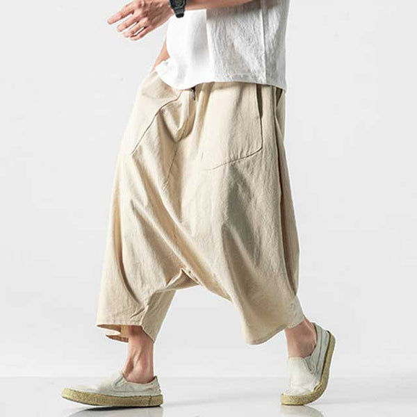 Buy Striped Linen Men's Harem Pants With Pockets. Drop Crotch, Loose Fit,  Baggy, Flax Wide Leg Pants, Mens Yoga Pants, Plus Size Sarouel Homme Online  in India - Etsy