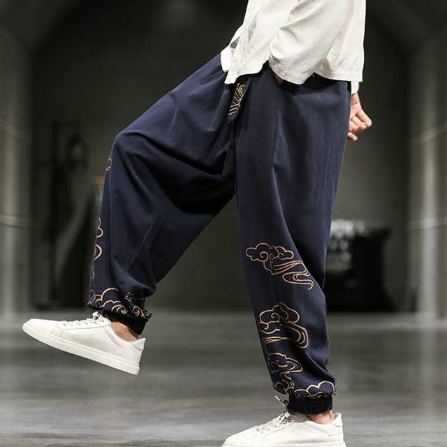 Spring Summer New Korean Style Pleated Chiffon Pants High Waist Pants  Fashion Casual Wide Legs Hakama Pants,black